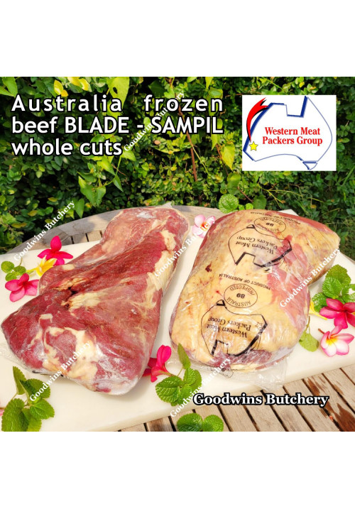 Beef BLADE Australia frozen daging sapi sampil rendang/dendeng whole cuts brand WMPG 4-5 kg/pc (price/kg)